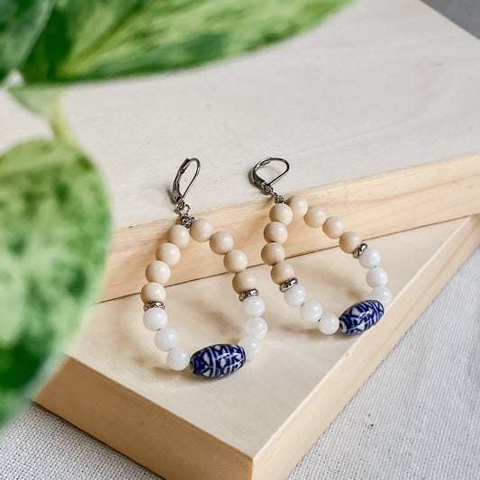 Boucles d’oreilles bohèmes pendantes en pierres naturelles | NAXOS