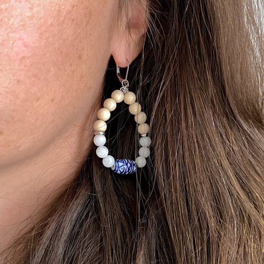 Boucles d’oreilles bohèmes pendantes en pierres naturelles | NAXOS