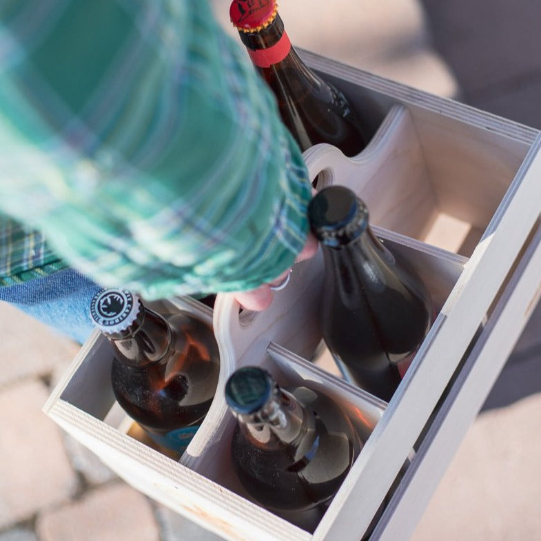 6-Pack - Caisse en bois pour bouteilles et canettes