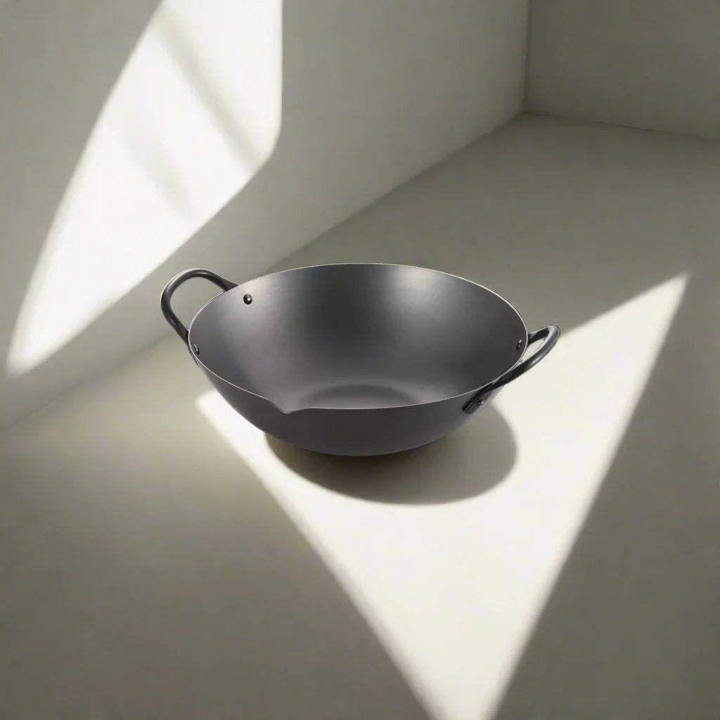 Yoshikawa Cook-Pal Ren Series 36 cm Guangdong Wok – Hand-Forged Nitrided Carbon Steel