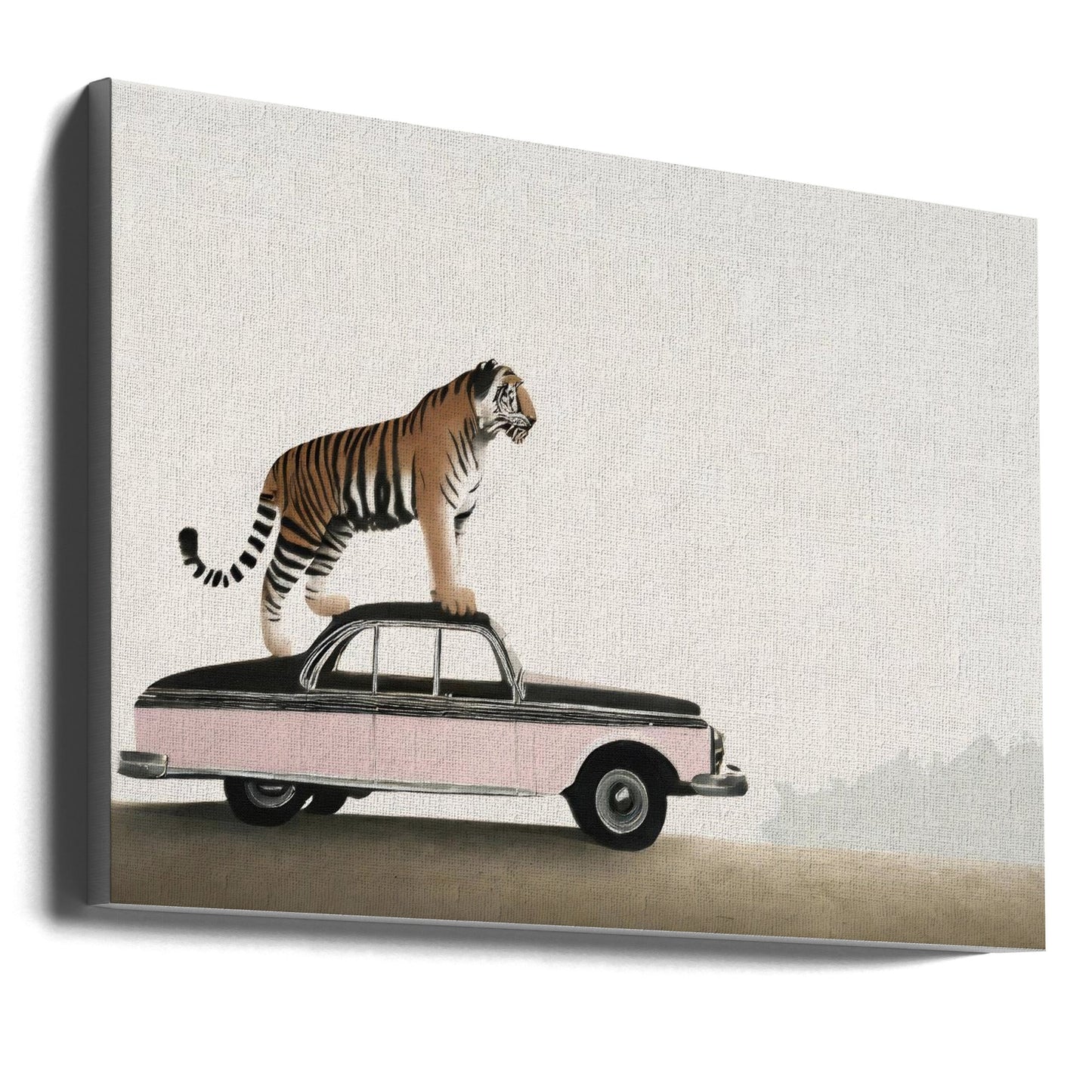 Wall art Tiger on a car roof