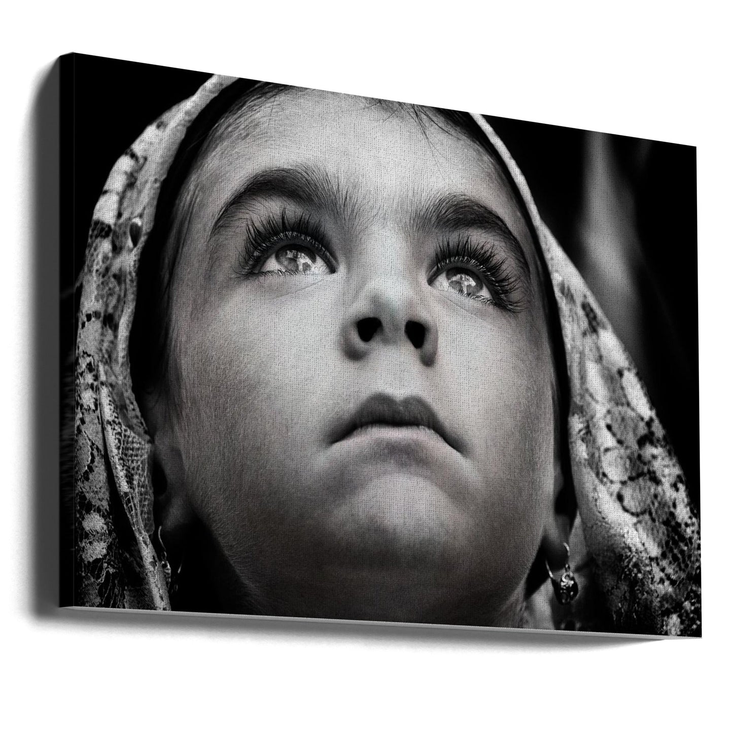 Wall art Girl with Sardinian traditional veil