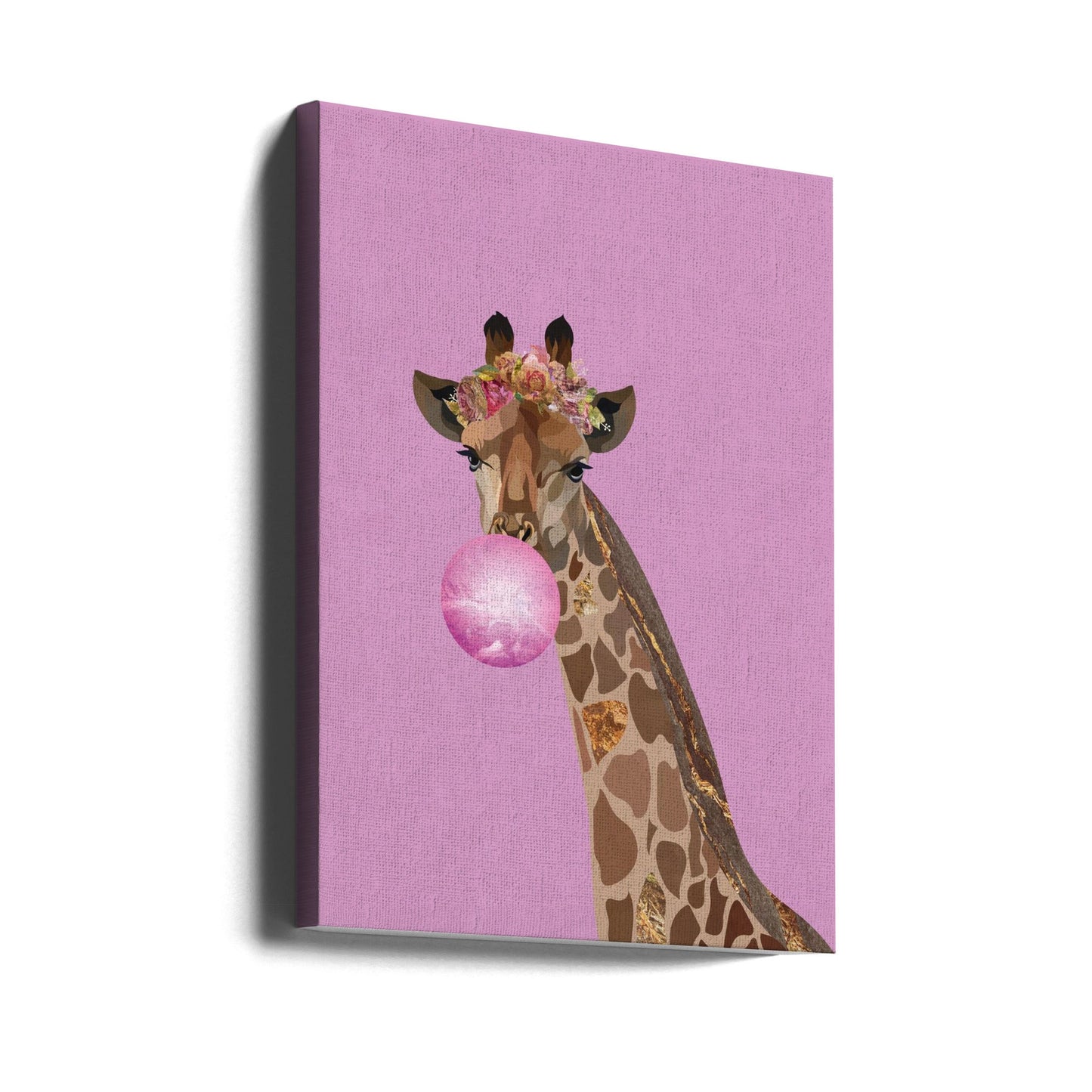 Wall art Giraffe pink bubblegum