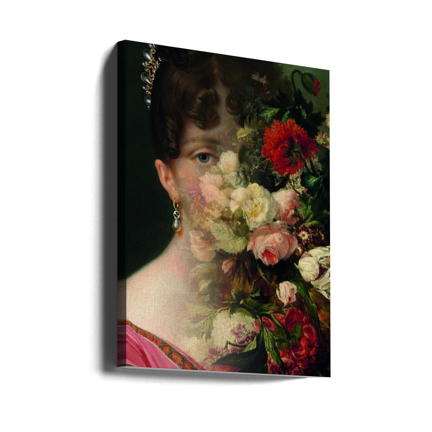 Portrait of Hortense de Beauharnais, queen of Holland with flower still life