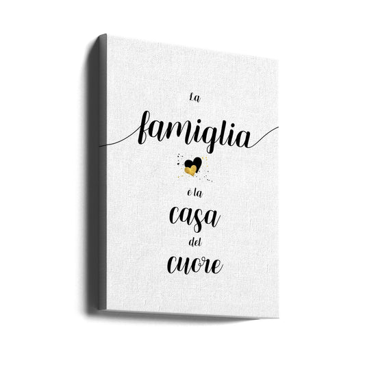 Wall art The family is the home of the heart - Italian Canvas Print