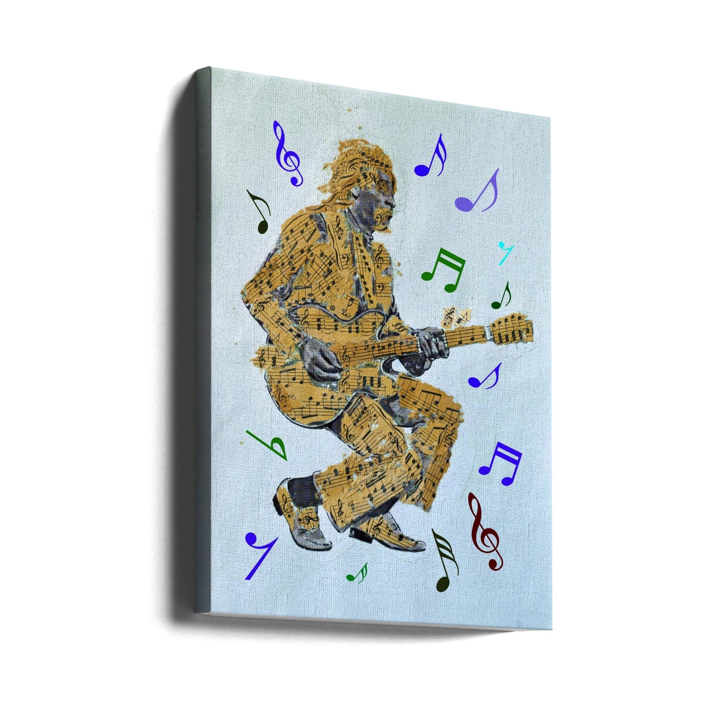 Wall art Guitarist Music Notes Canvas Print