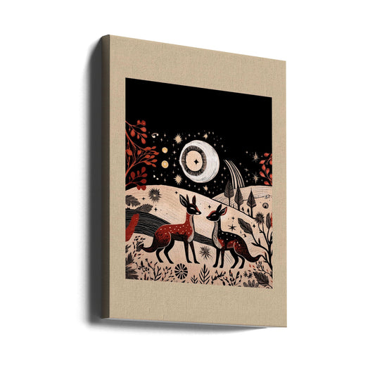 Wall art Scandi Folk and Knitwear: Folklore Holiday 2 Canvas Print