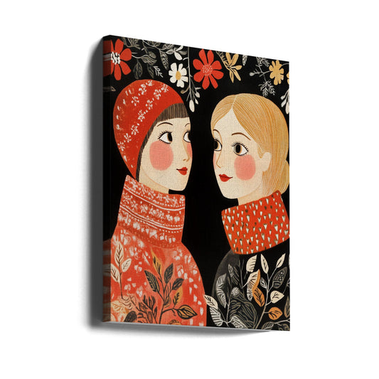 Wall art Vintage Style Mag Women Knittwear Canvas Print