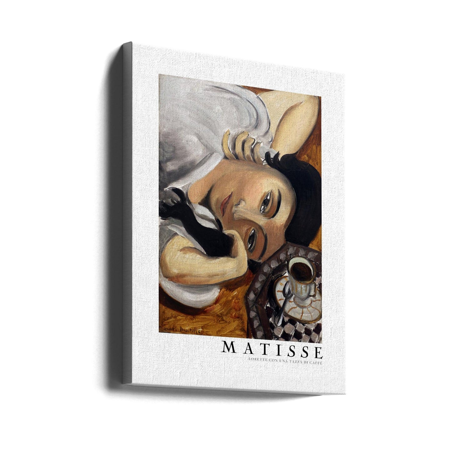 Wall art Lorette Con Una Tazza Di Caffe 1916 Boarder