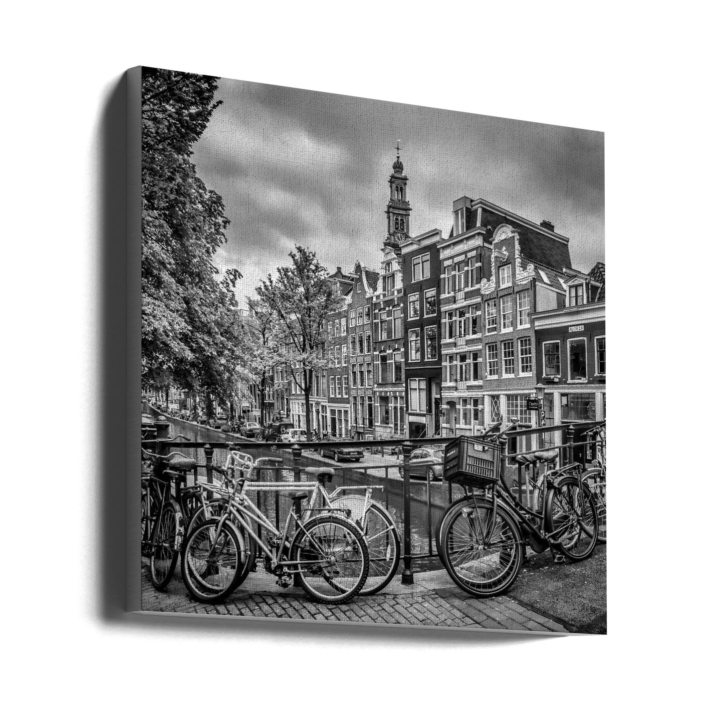 Wall art AMSTERDAM Flower Canal black & white