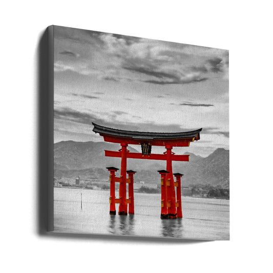 Wall art Torii of Itsukushima Shrine on Miyajima - colorkey