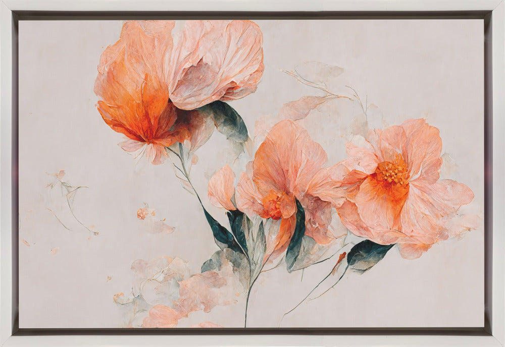 Wall art Filigree Coral Flowers