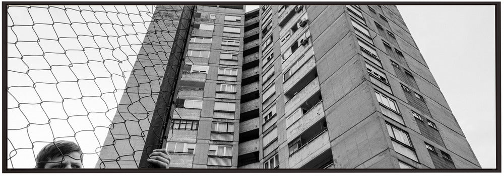 Wall art The boy behind the fence