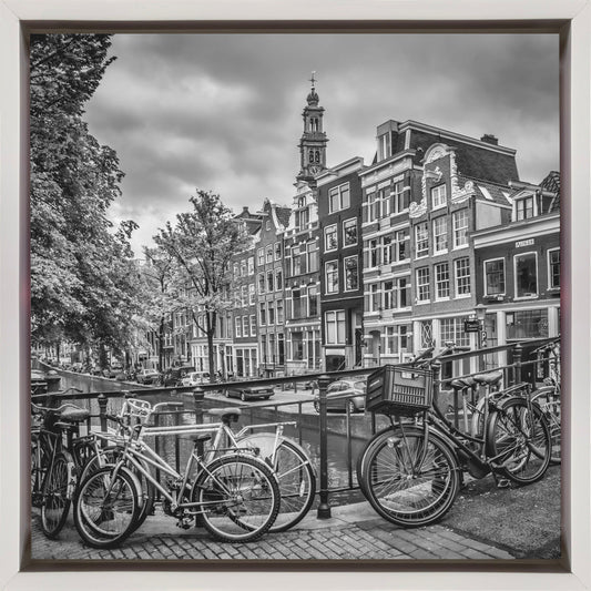 Wall art AMSTERDAM Flower Canal black & white