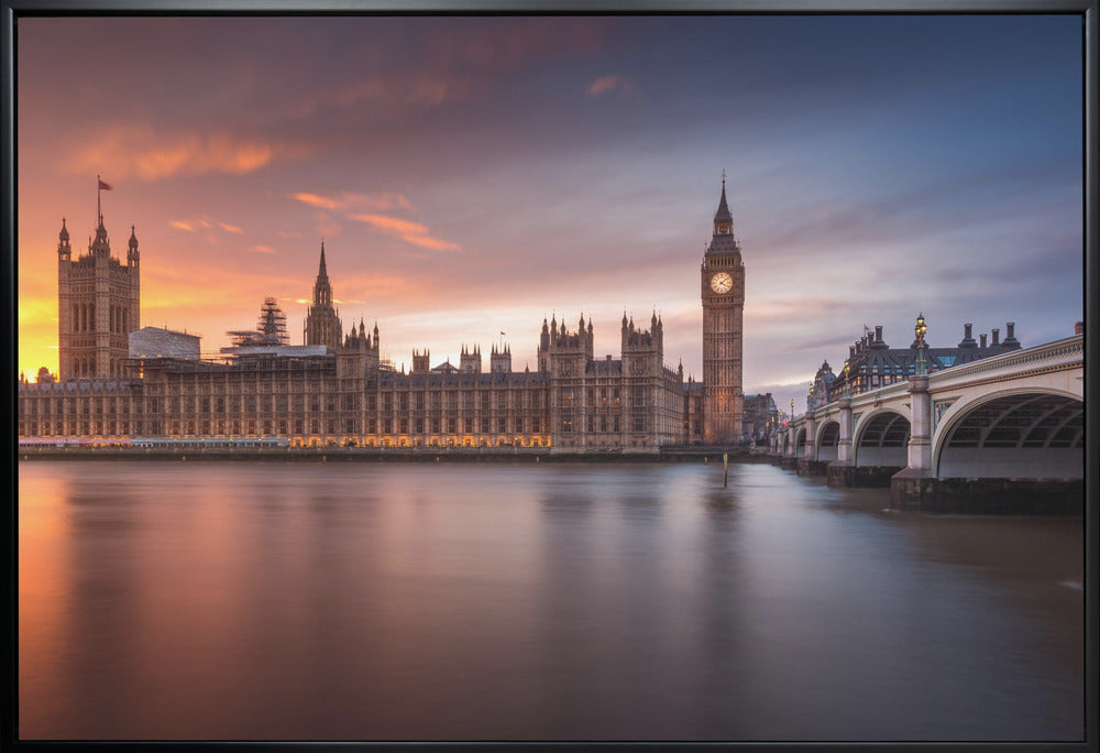 Wall Art London Palace of Westminster Sunset