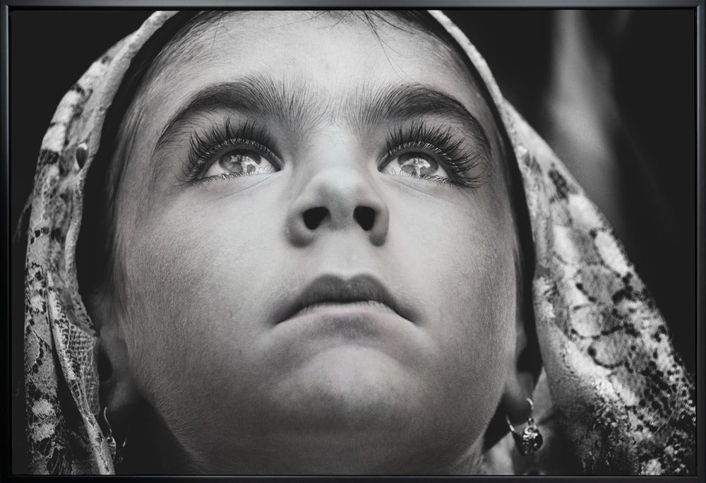 Wall art Girl with Sardinian traditional veil