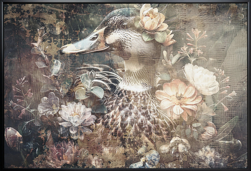 Wall art Duck Animal Vintage Art Illustration Wallart 06