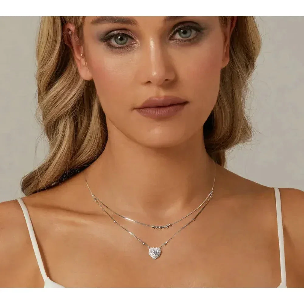 Capture Her Heart With Dazzling Brilliance: 1Ct Moissanite Heart Necklace