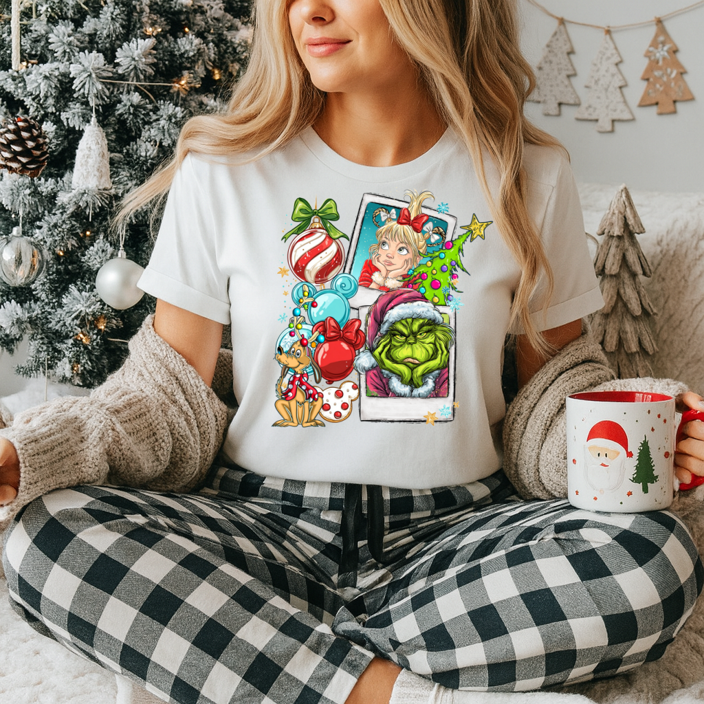 Hoody Crewneck – Grinchh & Cindyy Lou Who Christmas Ornaments Sweatshirt Design