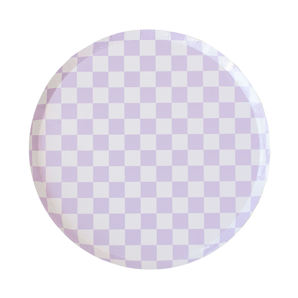 Lavender Check It! Dinner Plates (SET OF 8)
