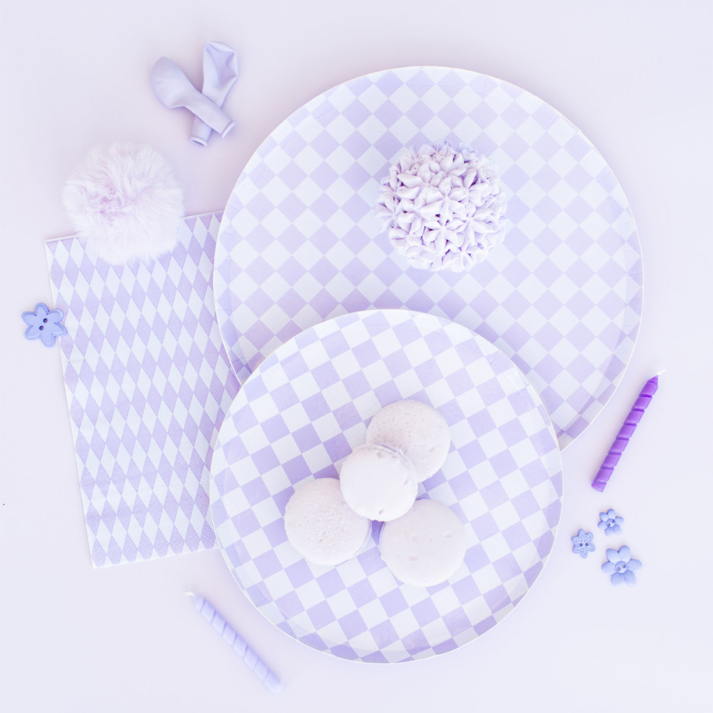Lavender Check It! Dinner Plates (SET OF 8)