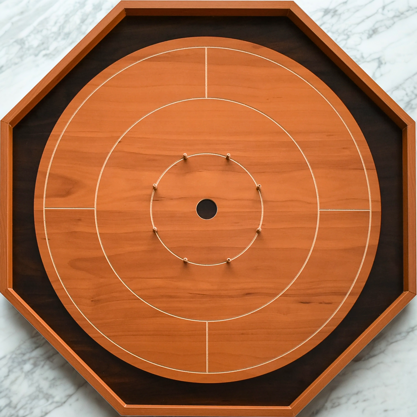 Crokinole Board For Beginners by Crokinole Canada - Cherry & Walnut Melamine - Traditional Crokinole Board Game Set