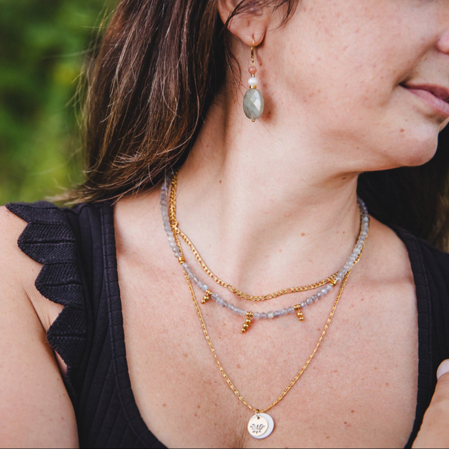 Collier chaîne en acier inoxydable plaqué or 18K | AURORA