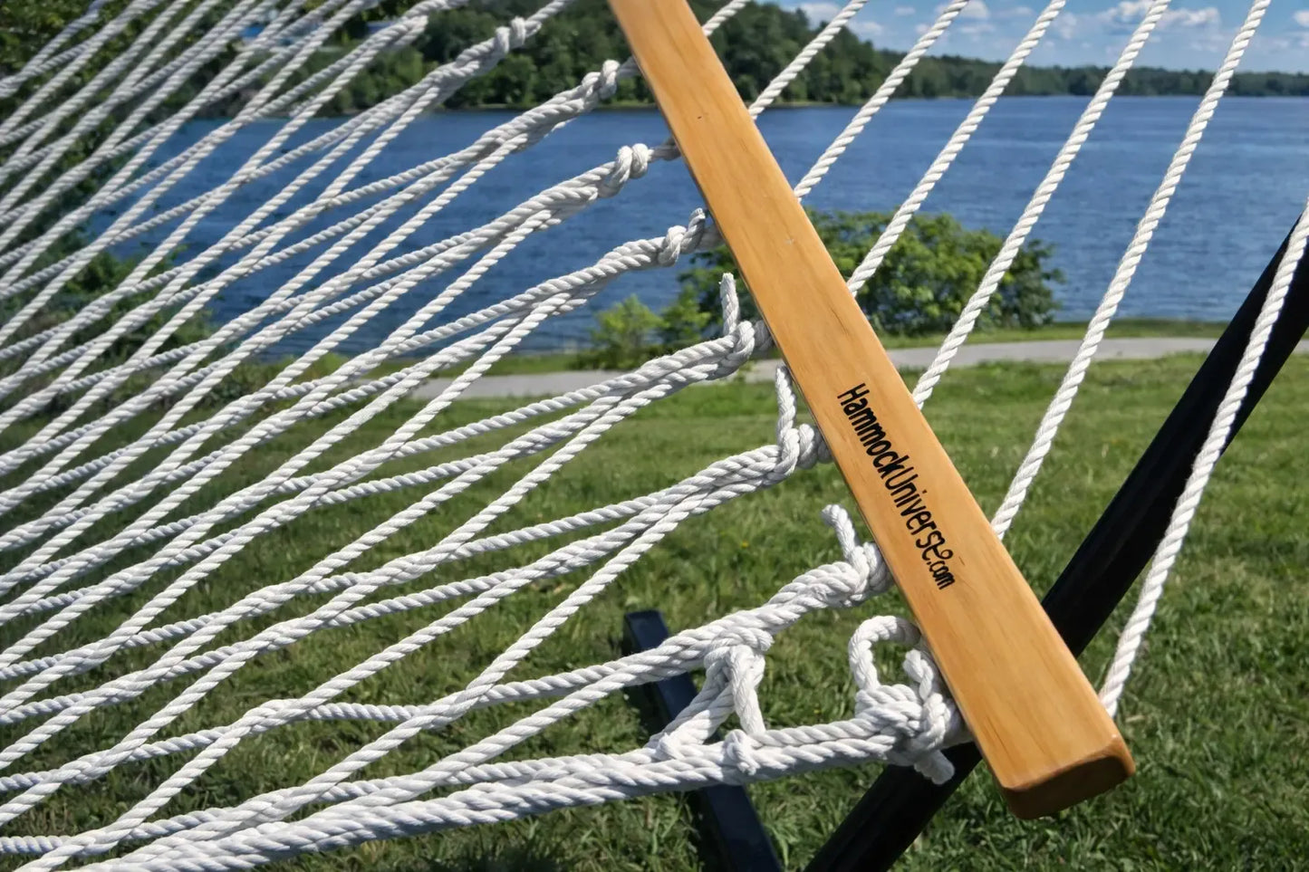 Cotton Rope Hammock with 3-Beam Stand