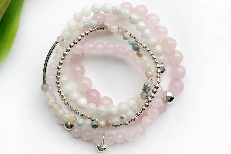 Love Morse Code Bracelet Stack