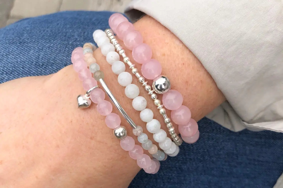 Love Morse Code Bracelet Stack
