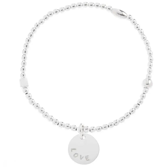 Petal Silver Bead Bracelet