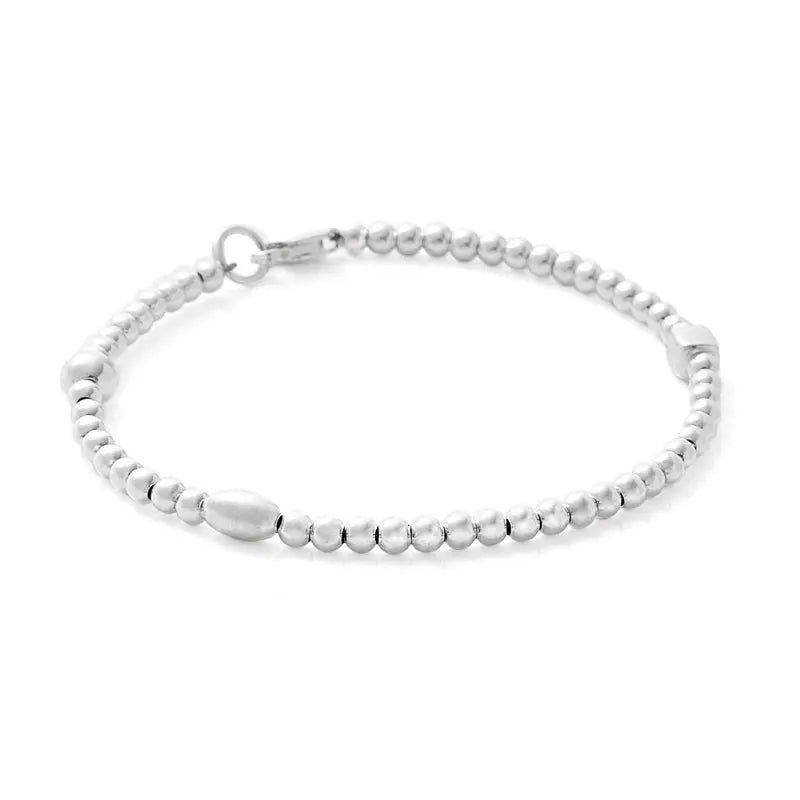 Silver Bead Bracelet on Wire