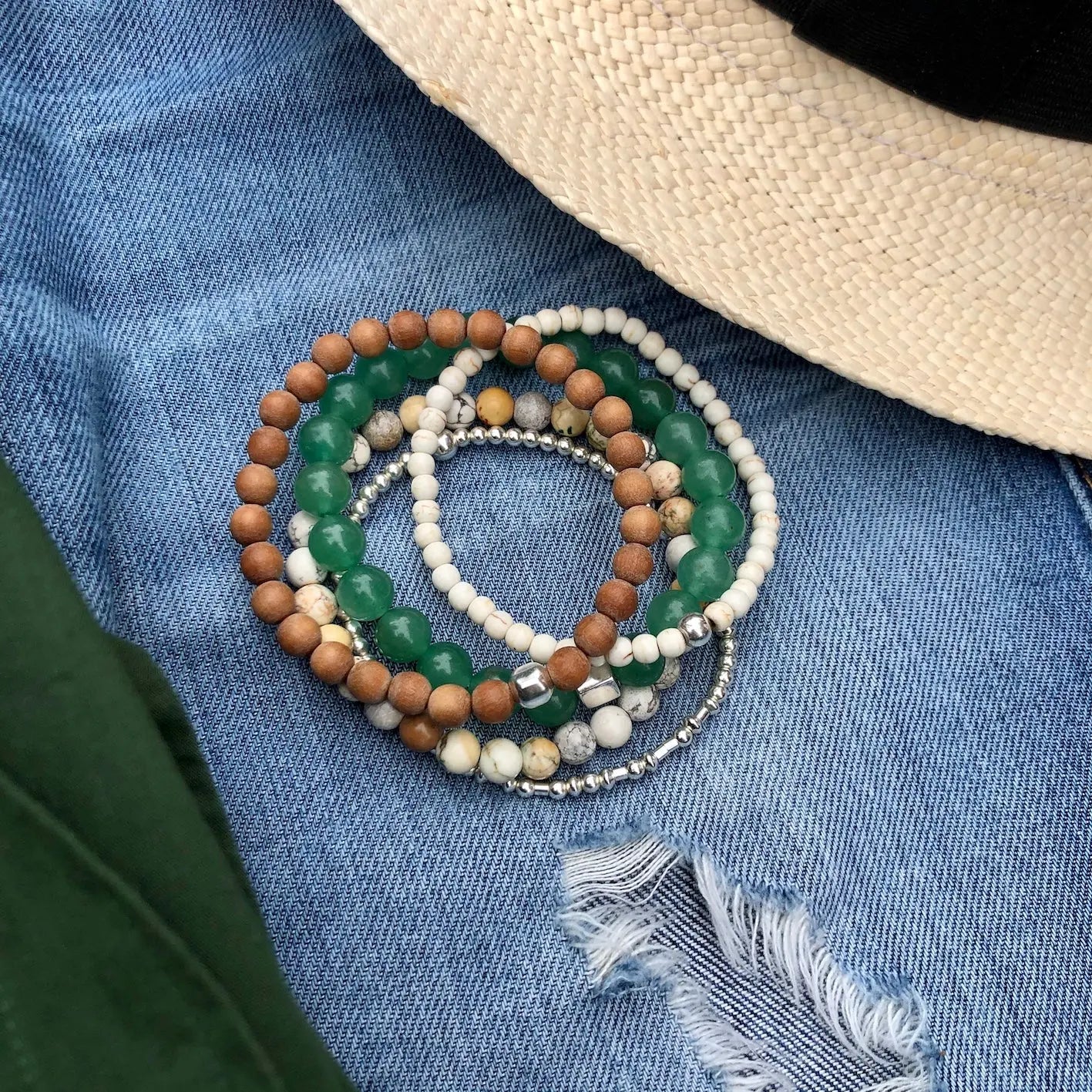 Strength Morse Code Bracelet Stack