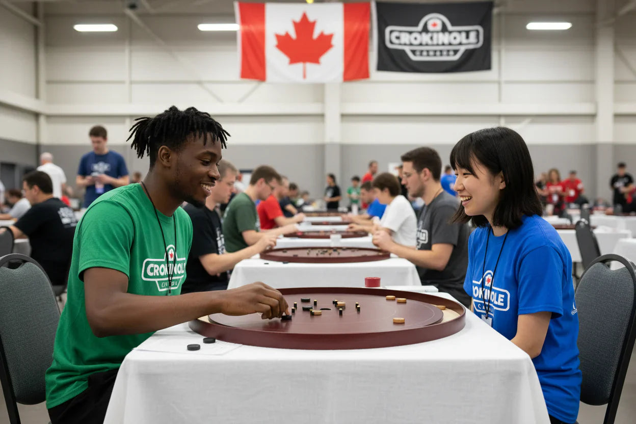 The Red Maple by Crokinole Canada - Tournament Crokinole Board Game Set - Meets NCA Standards