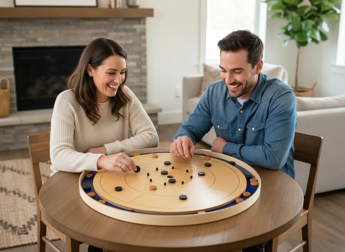 The Royal Blue by Crokinole Canada - Tournament Board Game Set - Meets NCA Standards