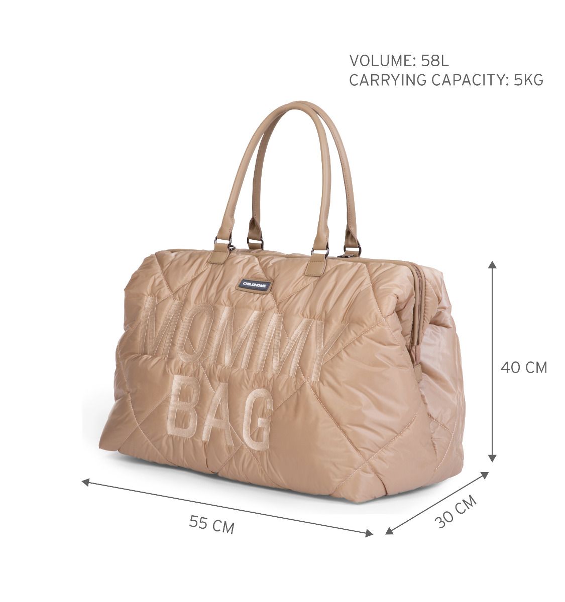 Cloud Comfort Puffer Mommy Bag - Beige