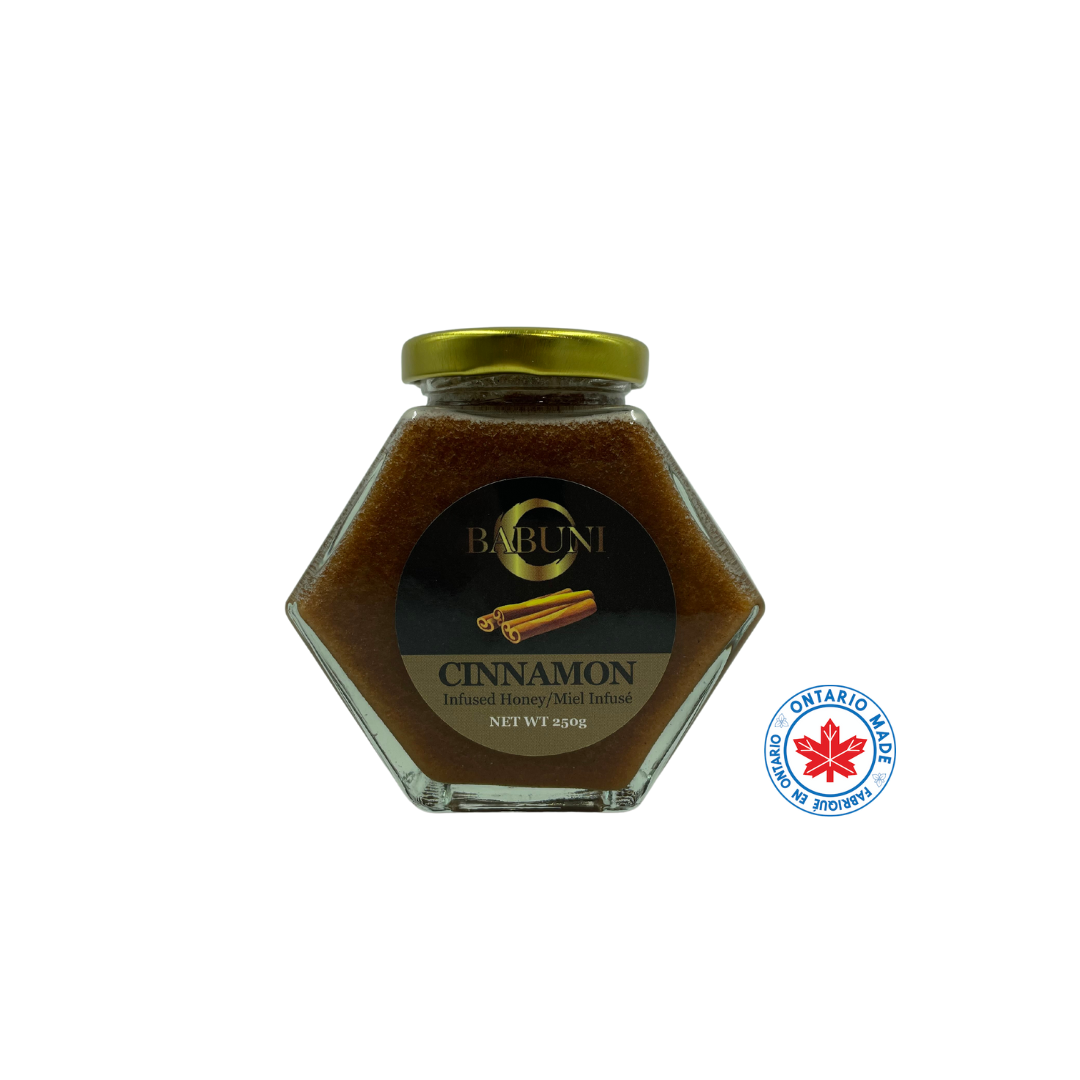 Cinnamon Honey (100% raw, unpasteurized, ecologically made local Canadian honey)