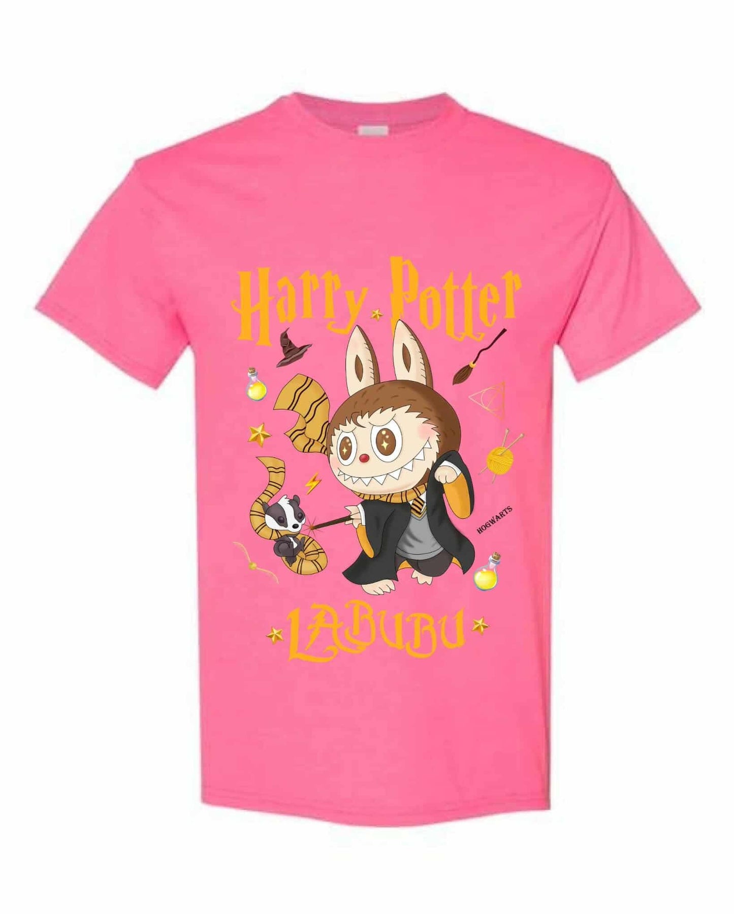 [Adult size] Harry Potter Labubu T-Shirt – Kawaii Wizard Graphic Tee, 100% Cotton