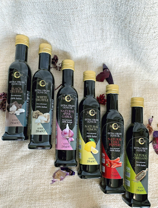 6 Flavored Oil Set (finishing oil) Non GMO, Cold Pressed, 100% Italian