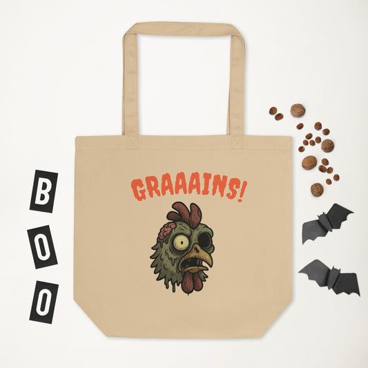 Halloween Zombie Chicken Eco Tote Bag