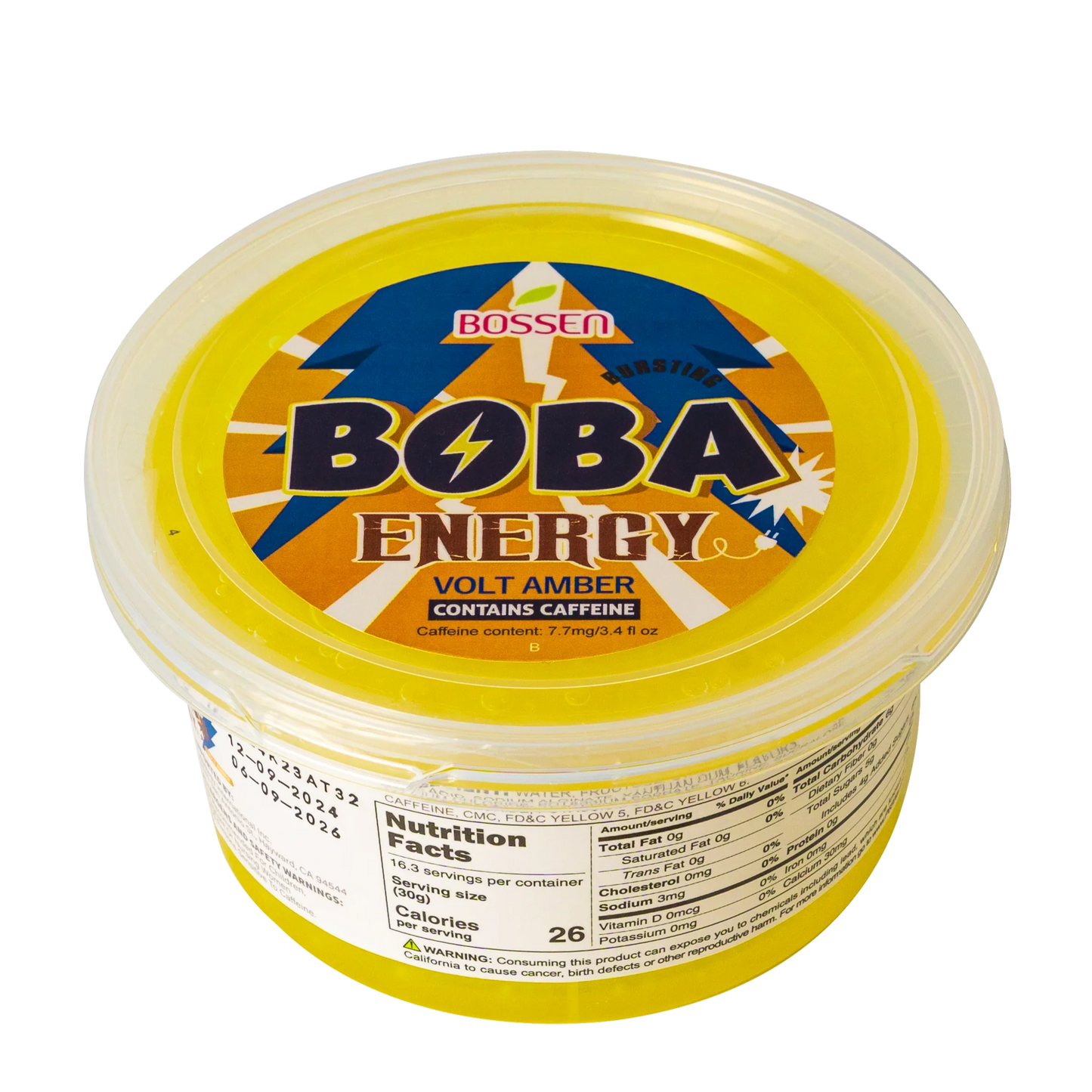 "TOP DEAL" Volt Amber Bursting Boba ENERGY | Caffeinated Popping Boba | Foodservice Bossen Canada Distribution | Ships Free Within Canada on Orders Above CAD $199