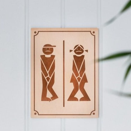 Affichette toilettes  "Besoin urgent!"