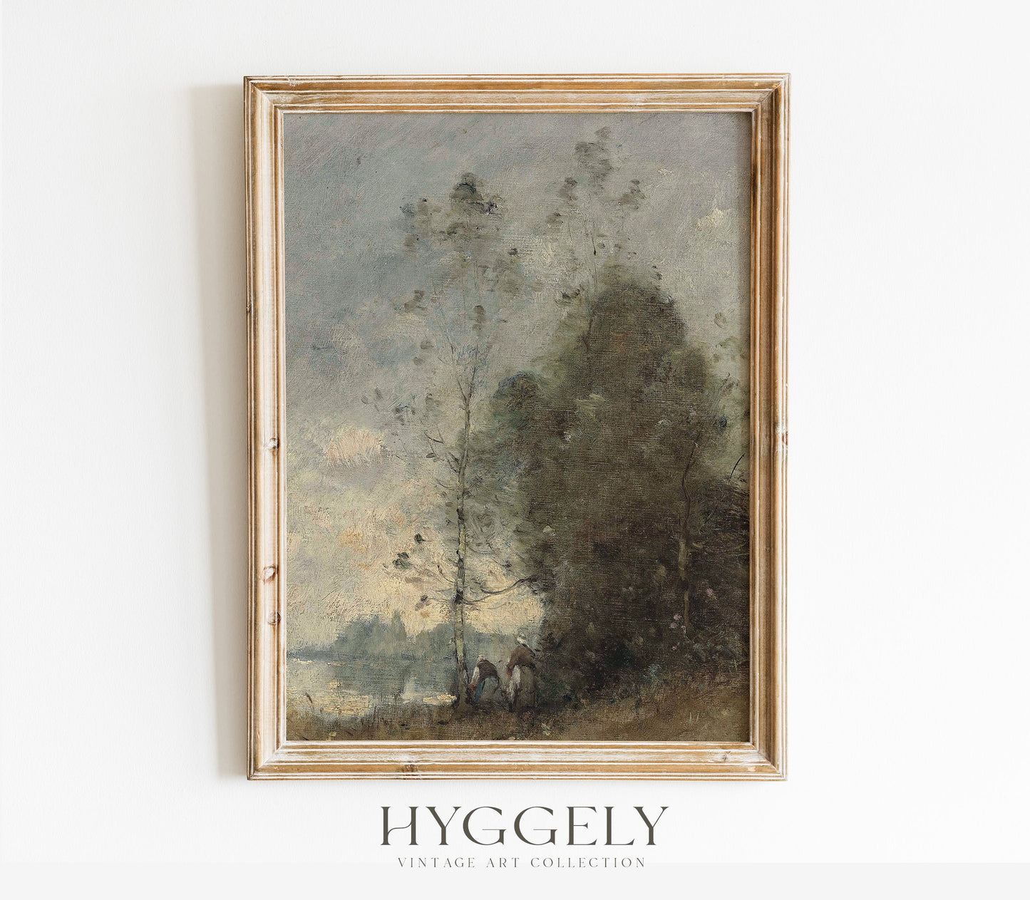 Vintage Moody Lake Landscape Art Print L0124