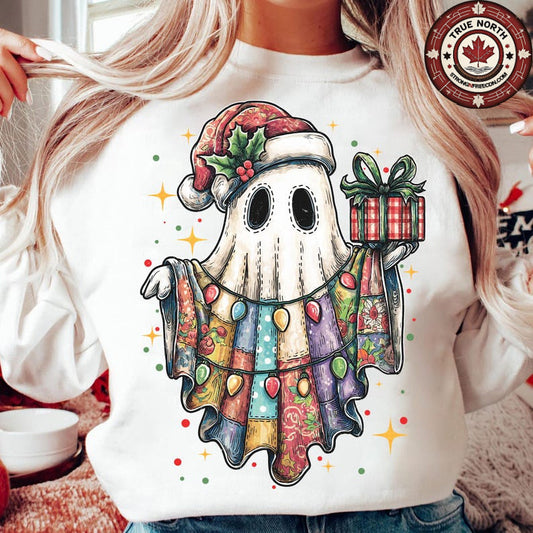 Sweatshirt Hoodie Crewneck Christmas Ghost with Gift
