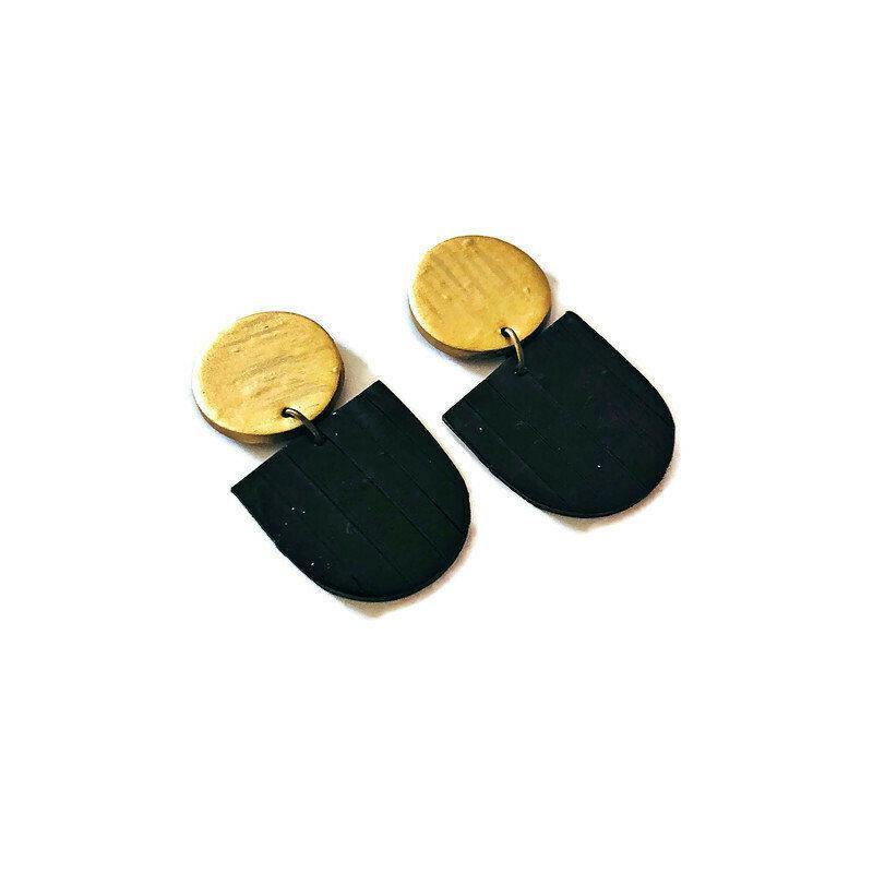 Fan Shaped Statement Earrings, Post or Clip On – "Emily"
