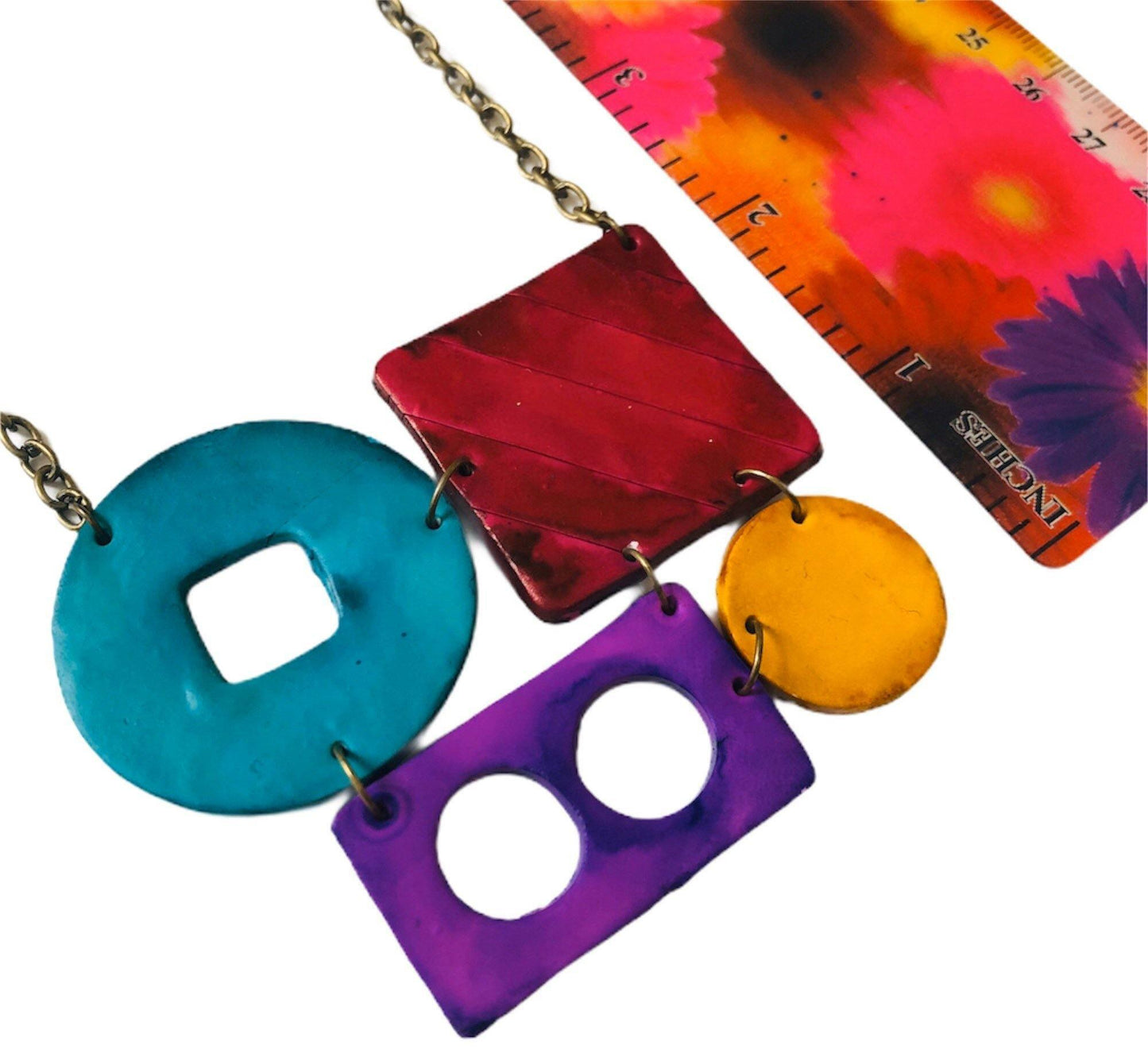 Geometric Jewelry Set with Bold Colors