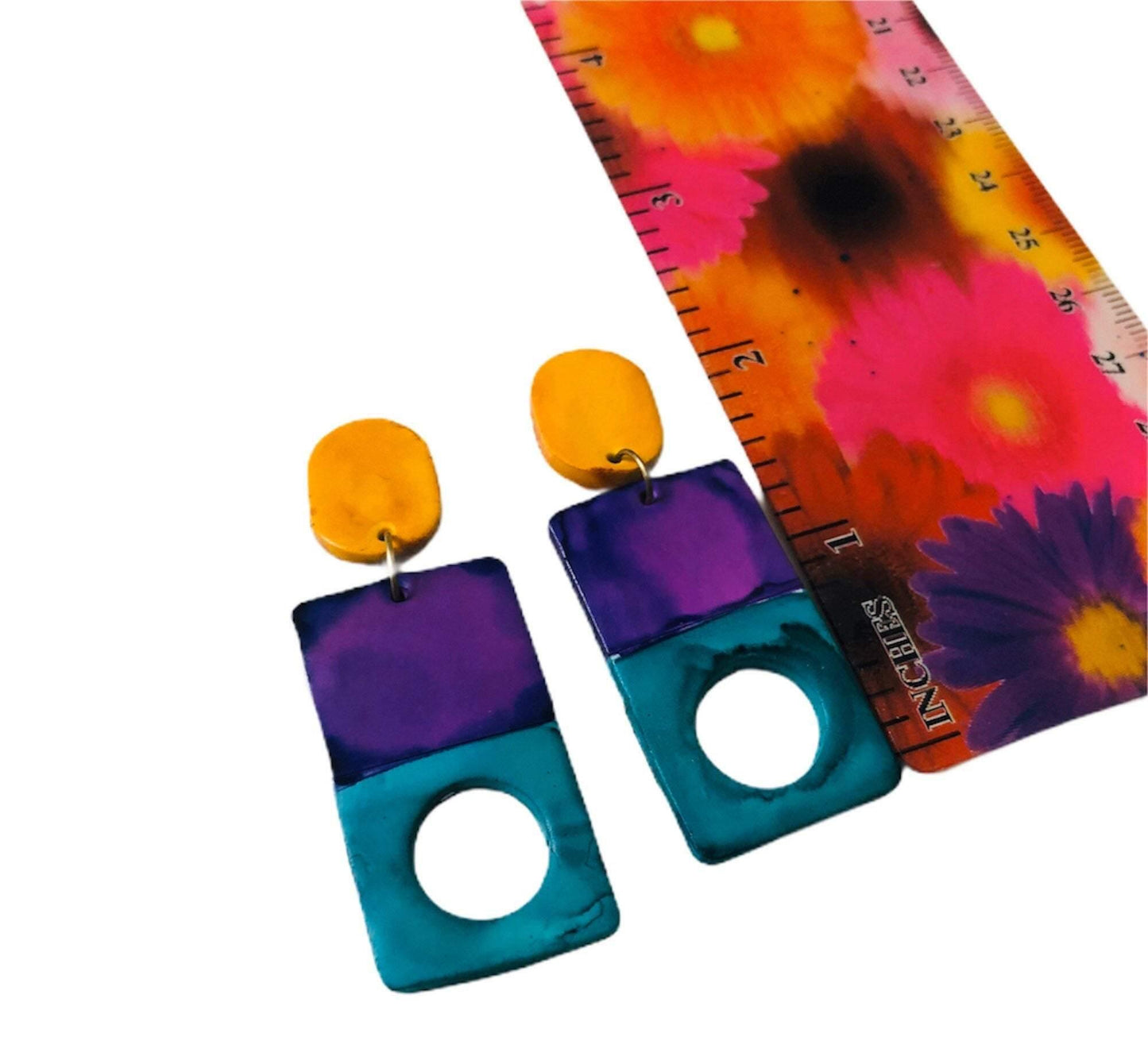 Geometric Jewelry Set with Bold Colors