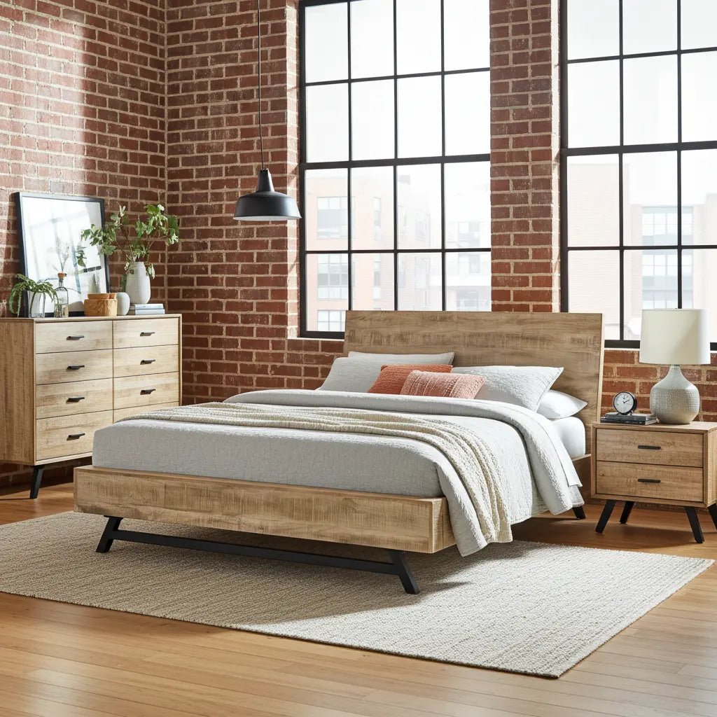 Cadre de Lit Queen en bois massif de Manguier