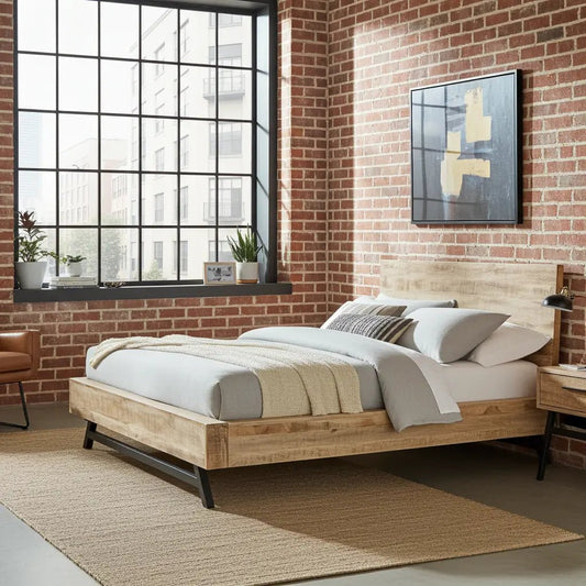 Cadre de Lit Queen en bois massif de Manguier