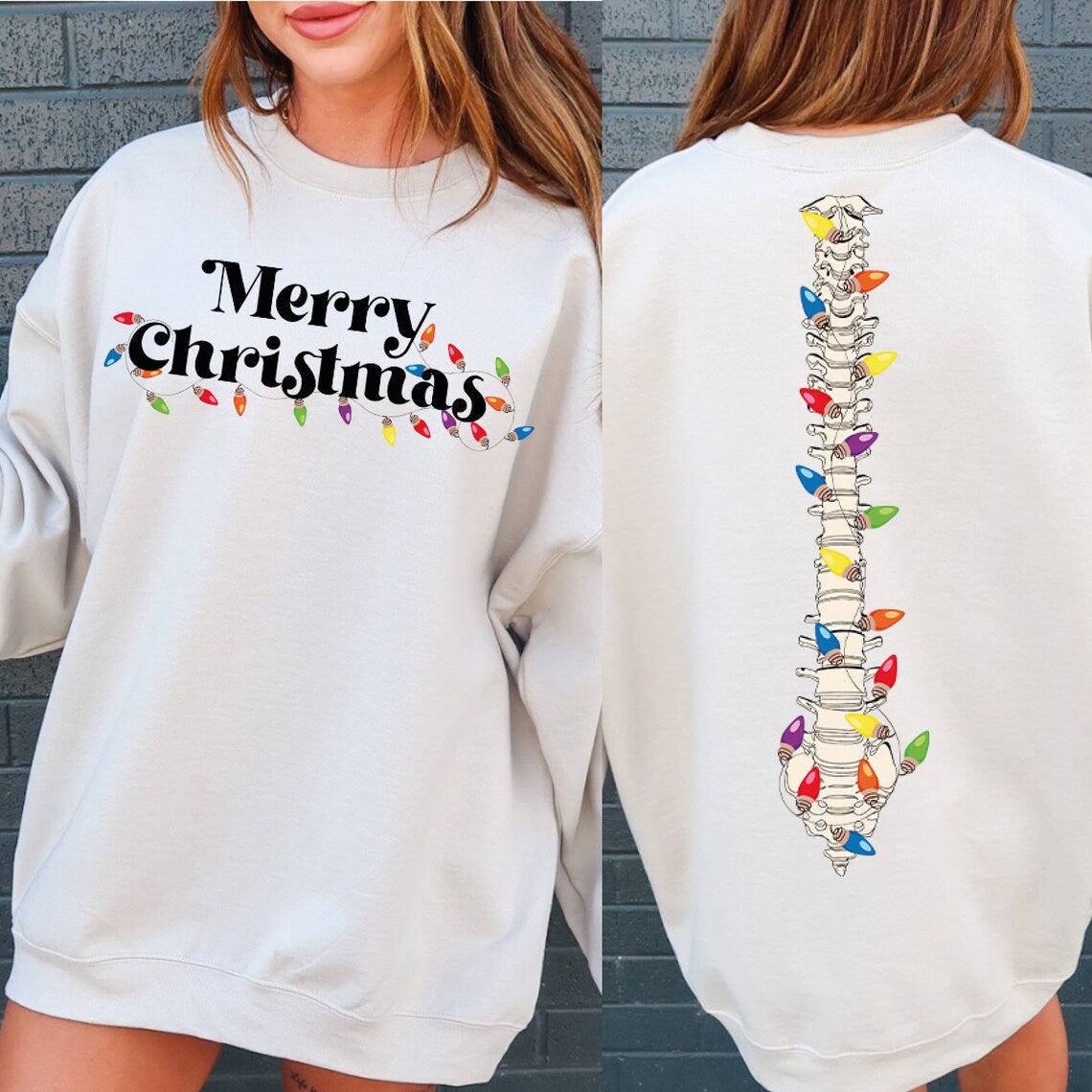 Sweatshirt Or Hoodie  Christmas Spine and Merry Christmas